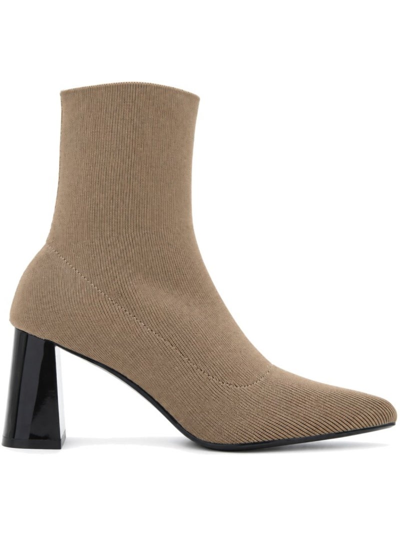 Bottines à talon cuir naturel purapiel Marron - Kiabi