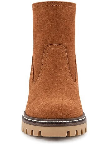 Bottines à talon cuir naturel purapiel