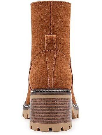 Bottines à talon cuir naturel purapiel