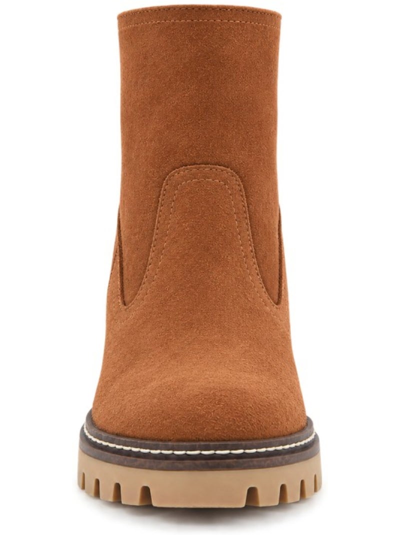 Bottines à talon cuir naturel purapiel Marron - Kiabi