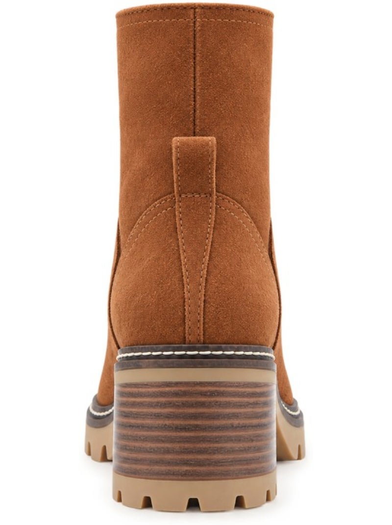 Bottines à talon cuir naturel purapiel Marron - Kiabi