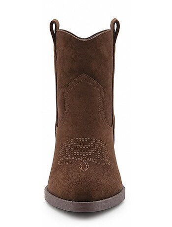Bottines à talon cuir naturel purapiel