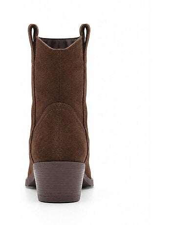 Bottines à talon cuir naturel purapiel