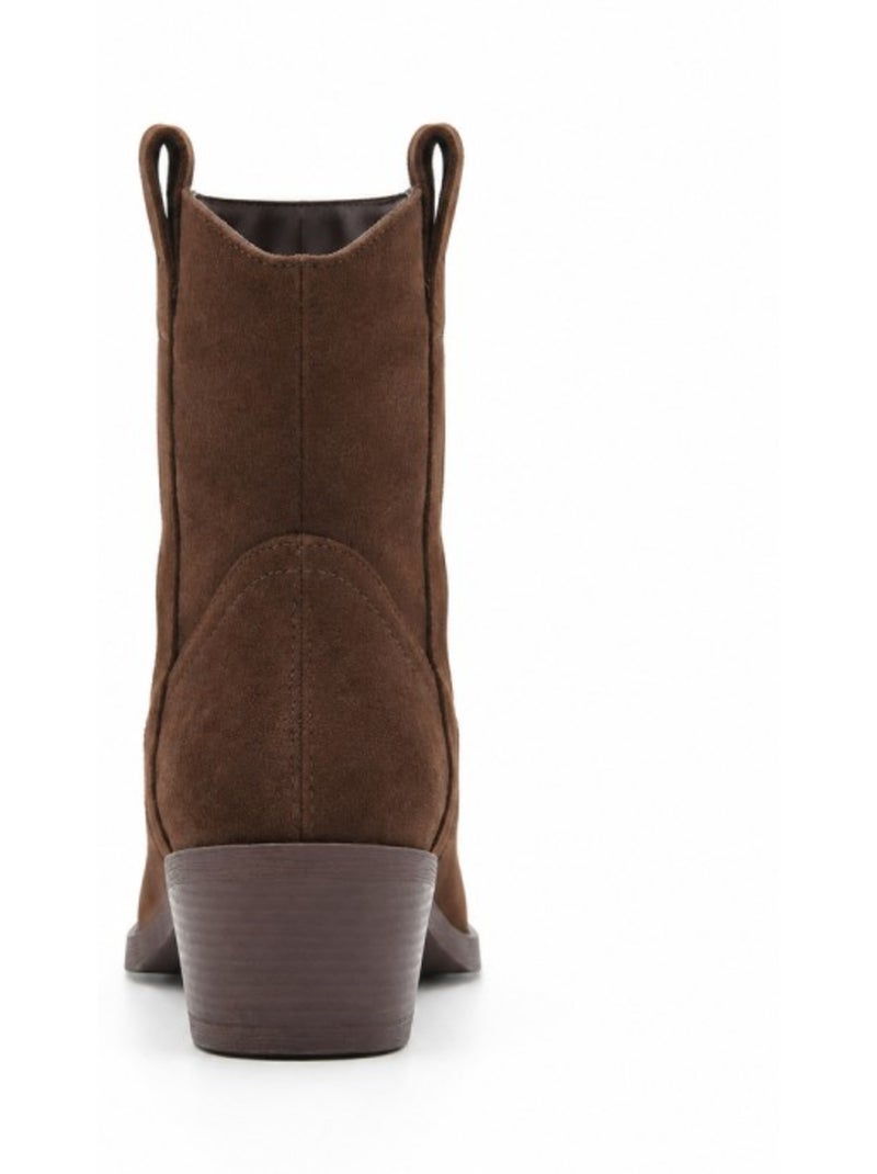 Bottines à talon cuir naturel purapiel Marron - Kiabi
