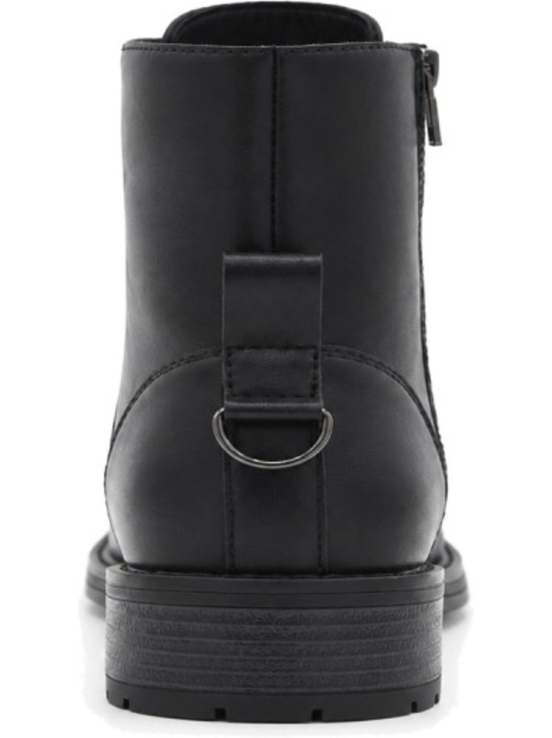 Bottines à talon cuir naturel purapiel Noir - Kiabi