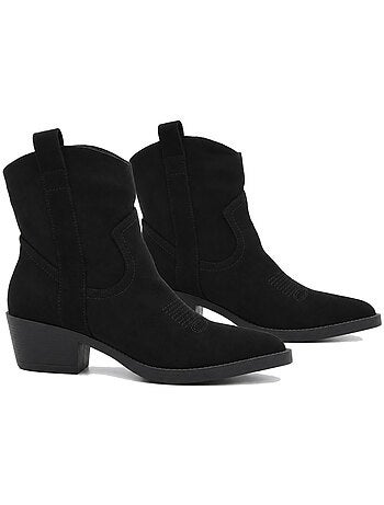 Bottines à talon cuir naturel purapiel