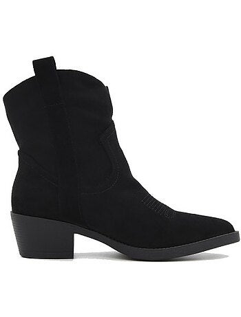 Bottines à talon cuir naturel purapiel