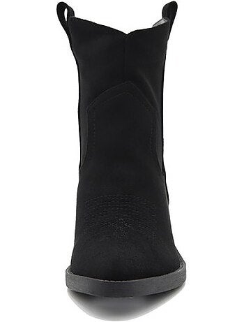 Bottines à talon cuir naturel purapiel