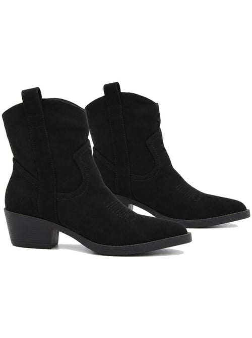 Bottines à talon cuir naturel purapiel - Kiabi Bottines à talon cuir naturel purapiel - Kiabi