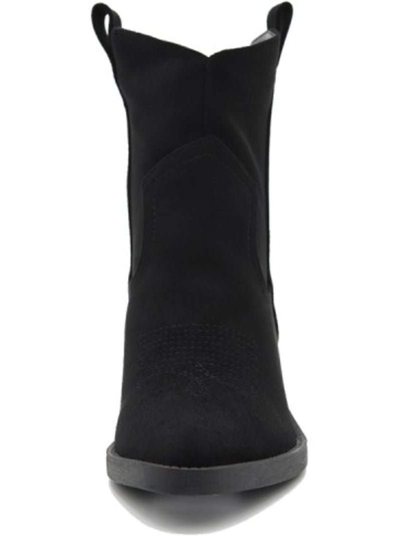 Bottines à talon cuir naturel purapiel Noir - Kiabi