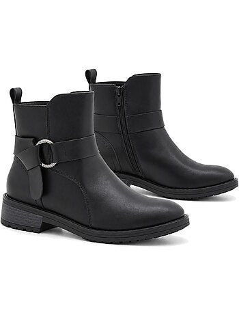Bottines à talon cuir naturel purapiel