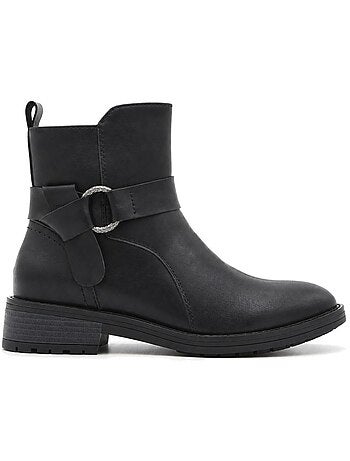 Bottines à talon cuir naturel purapiel