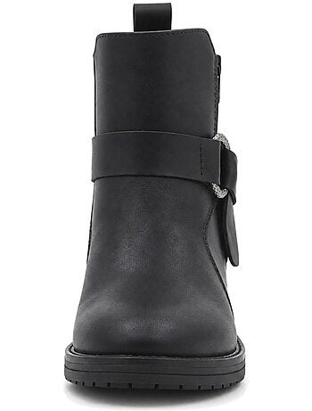 Bottines à talon cuir naturel purapiel
