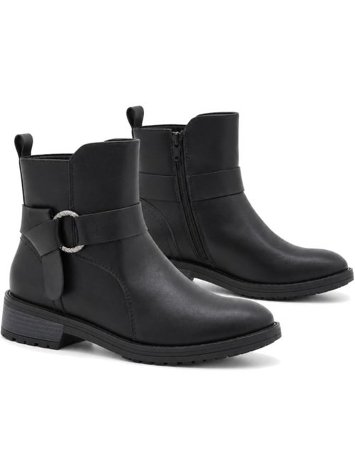 Bottines à talon cuir naturel purapiel - Kiabi Bottines à talon cuir naturel purapiel - Kiabi