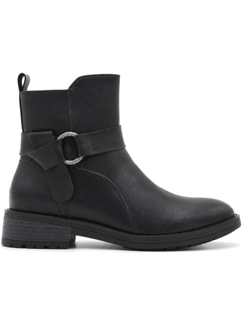 Bottines à talon cuir naturel purapiel - Kiabi Bottines à talon cuir naturel purapiel - Kiabi