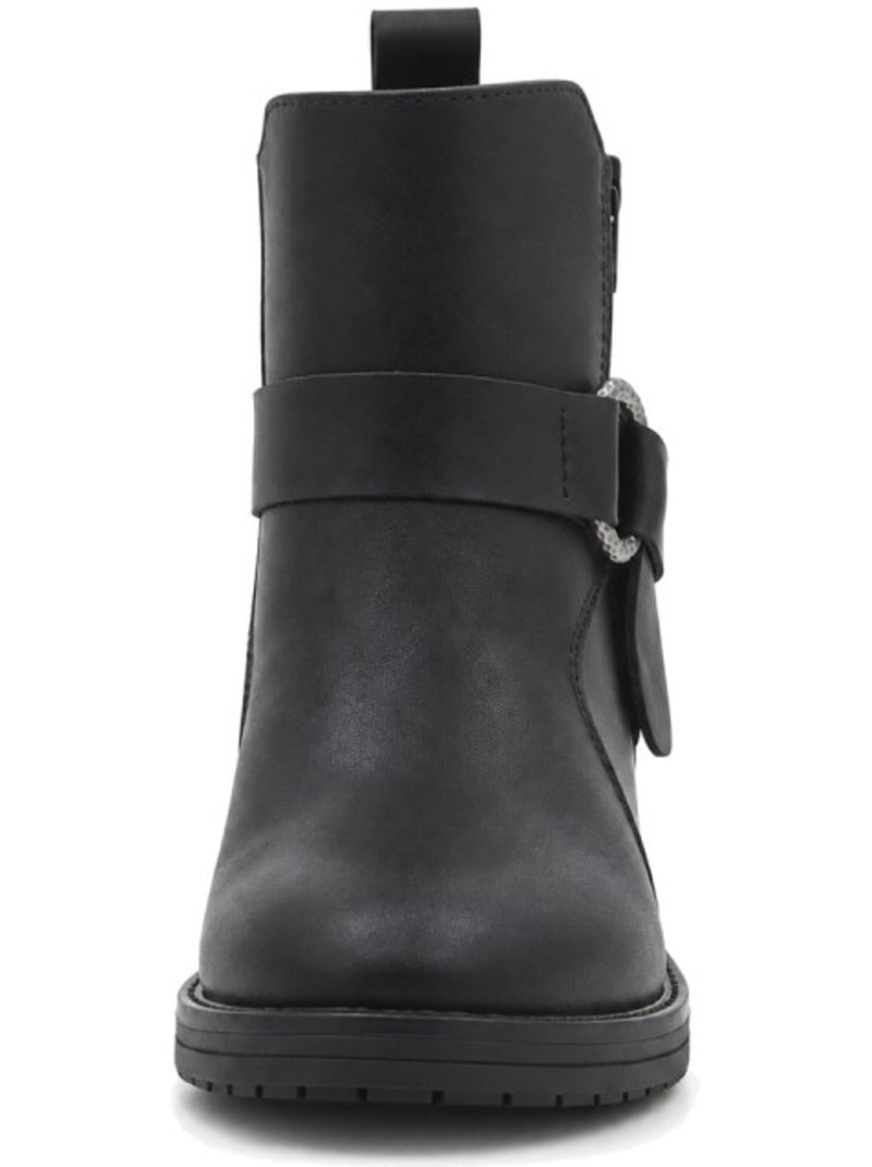 Bottines à talon cuir naturel purapiel Noir - Kiabi