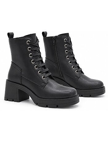 Bottines à talon cuir naturel purapiel