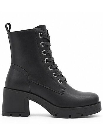 Bottines à talon cuir naturel purapiel