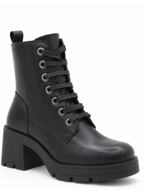 Bottines à talon cuir naturel purapiel - Kiabi Bottines à talon cuir naturel purapiel - Kiabi