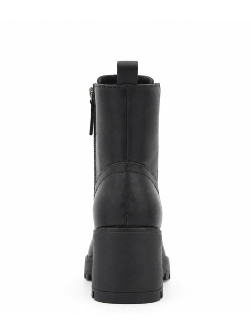 Bottines à talon cuir naturel purapiel Noir - Kiabi