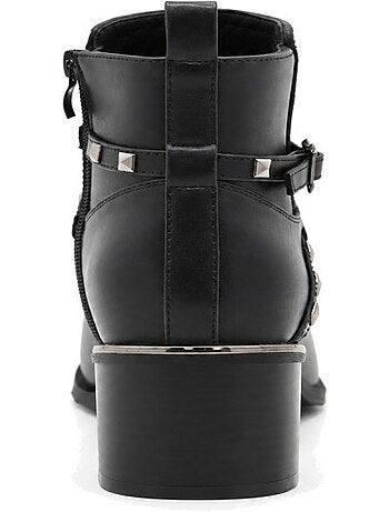 Bottines à talon cuir naturel purapiel