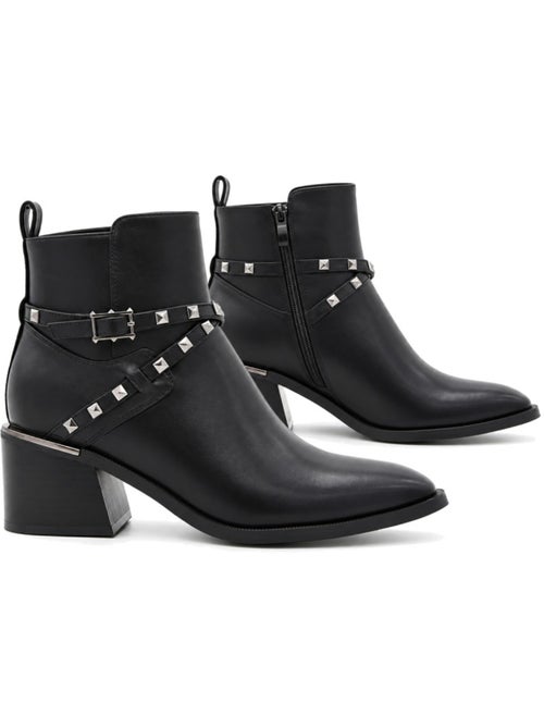 Bottines à talon cuir naturel purapiel - Kiabi