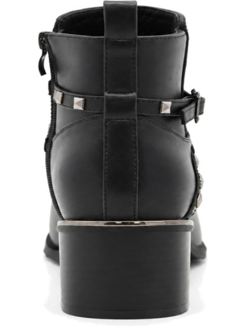 Bottines à talon cuir naturel purapiel Noir - Kiabi