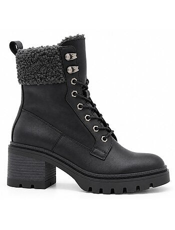 Bottines à talon cuir naturel purapiel