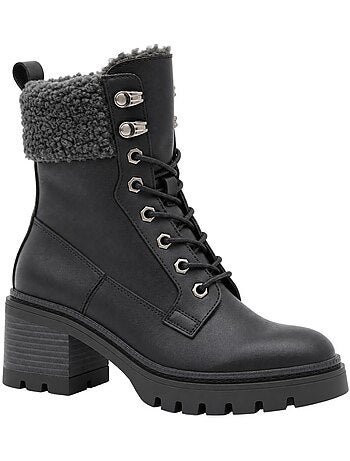 Bottines à talon cuir naturel purapiel