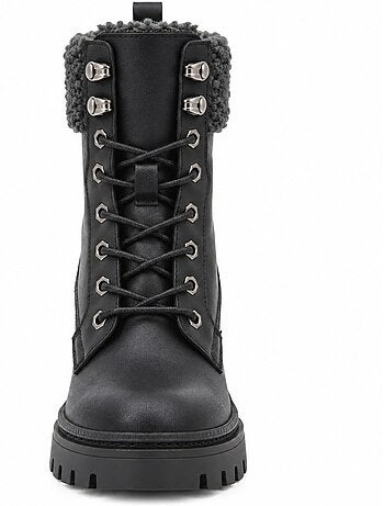 Bottines à talon cuir naturel purapiel