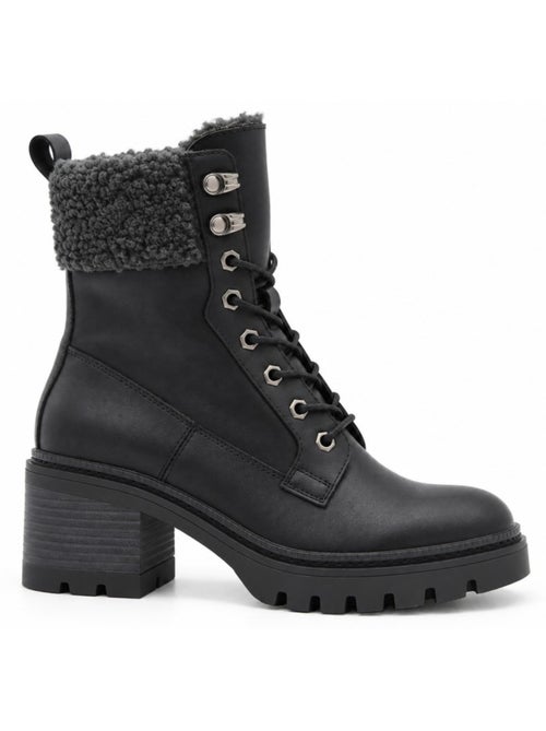 Bottines à talon cuir naturel purapiel - Kiabi Bottines à talon cuir naturel purapiel - Kiabi