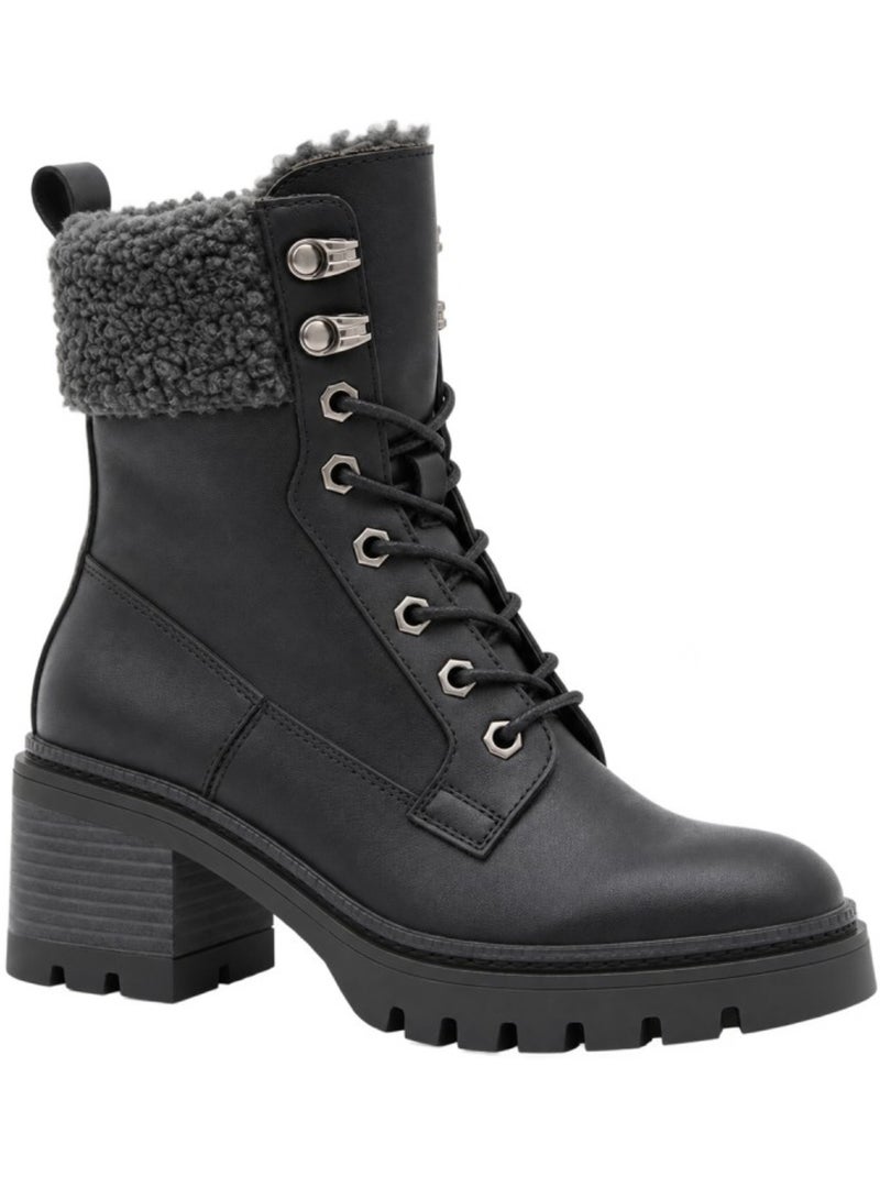 Bottines à talon cuir naturel purapiel Noir - Kiabi