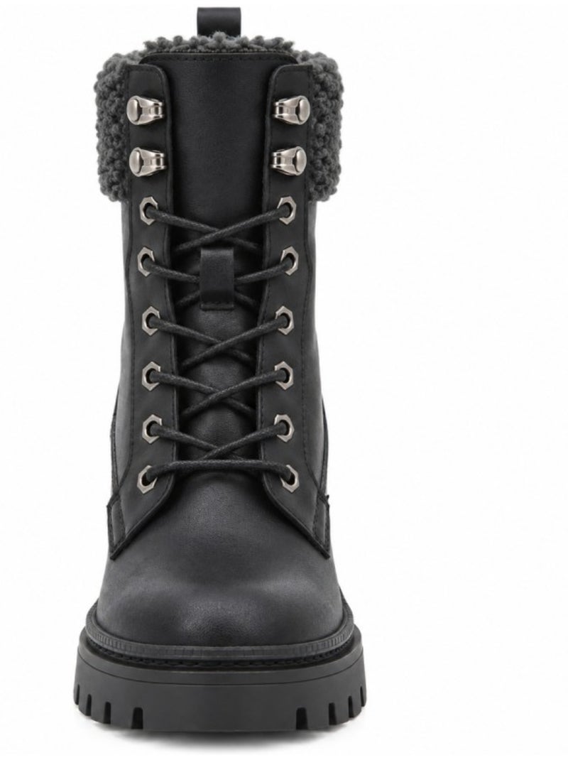 Bottines à talon cuir naturel purapiel Noir - Kiabi