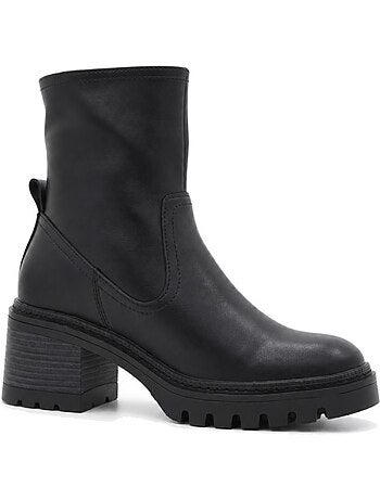Bottines à talon cuir naturel purapiel