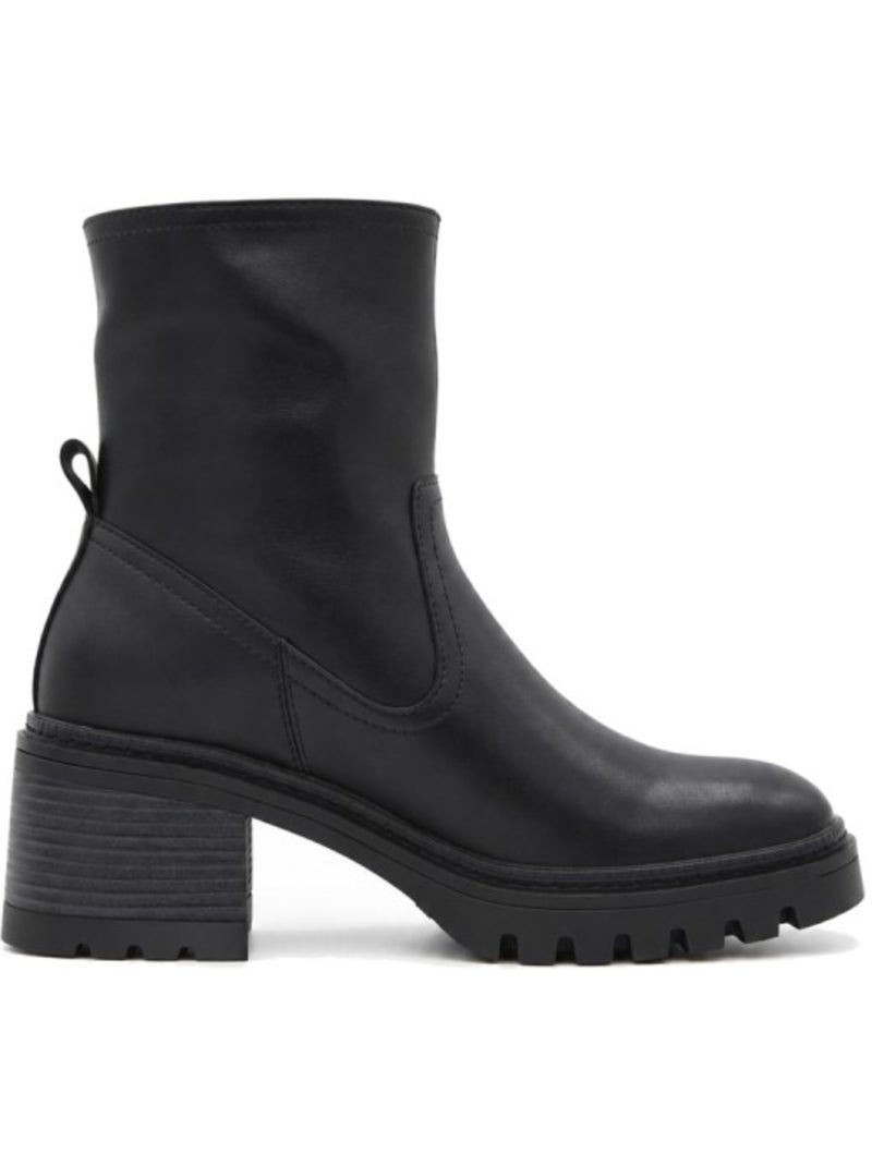 Bottines à talon cuir naturel purapiel Noir - Kiabi