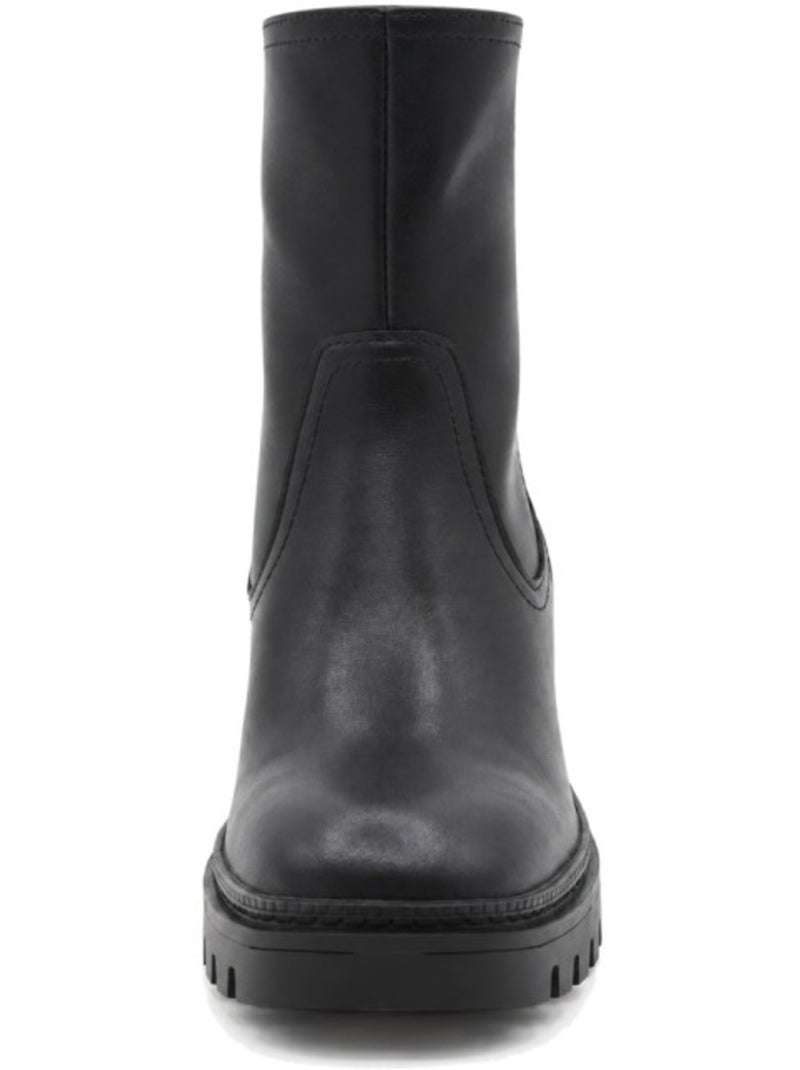 Bottines à talon cuir naturel purapiel Noir - Kiabi
