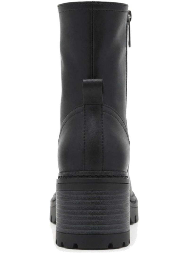 Bottines à talon cuir naturel purapiel Noir - Kiabi