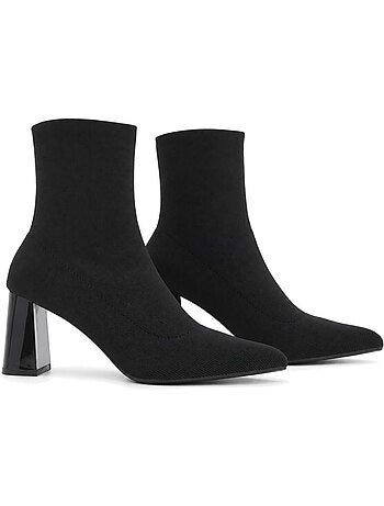 Bottines à talon cuir naturel purapiel