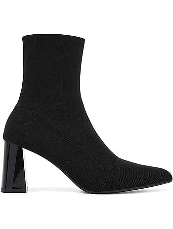 Bottines à talon cuir naturel purapiel