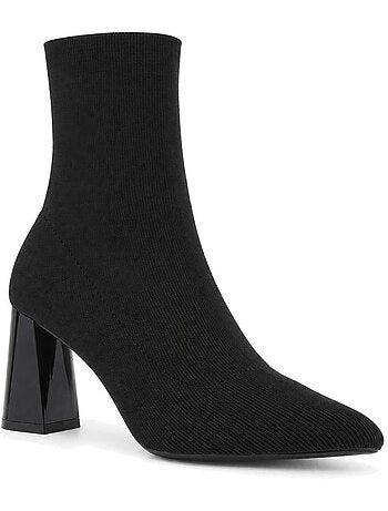 Bottines à talon cuir naturel purapiel