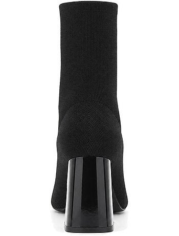Bottines à talon cuir naturel purapiel