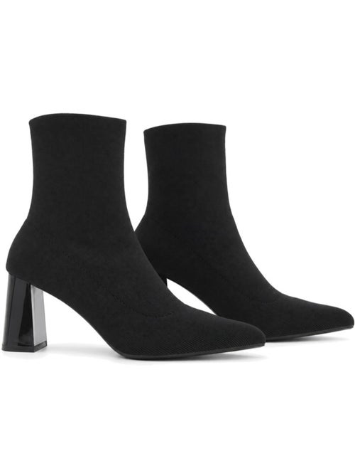 Bottines à talon cuir naturel purapiel - Kiabi Bottines à talon cuir naturel purapiel - Kiabi