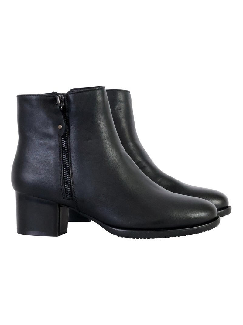 Bottines à Talon Cuir The Divine Factory Alénoa Noir - Kiabi
