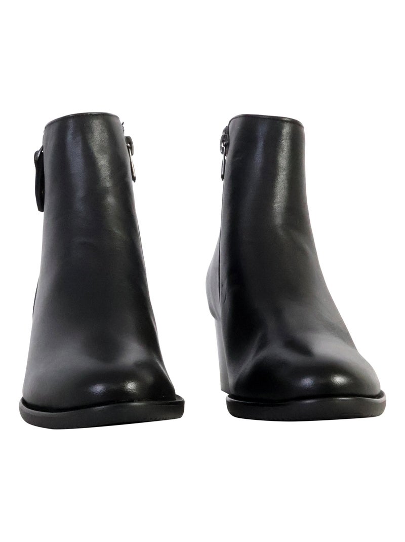 Bottines à Talon Cuir The Divine Factory Alénoa Noir - Kiabi