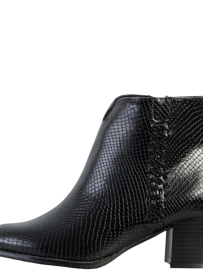 Bottines à Talon Cuir The Divine Factory Noir - Kiabi