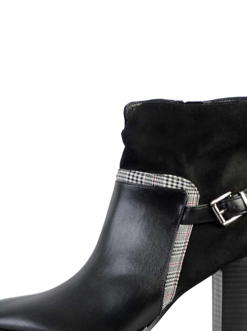 Bottines à Talon Cuir The Divine Factory Noir - Kiabi