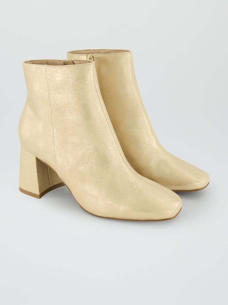 Bottines à talon Doré/beige - Kiabi