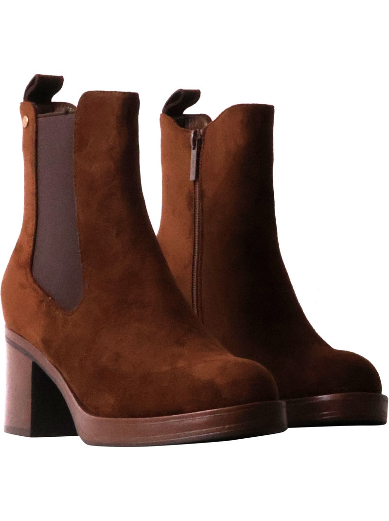 Bottines à talon findlay Marron - Kiabi