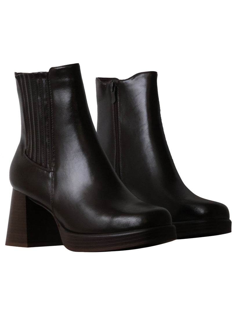 Bottines à Talon Findlay Marron - Kiabi