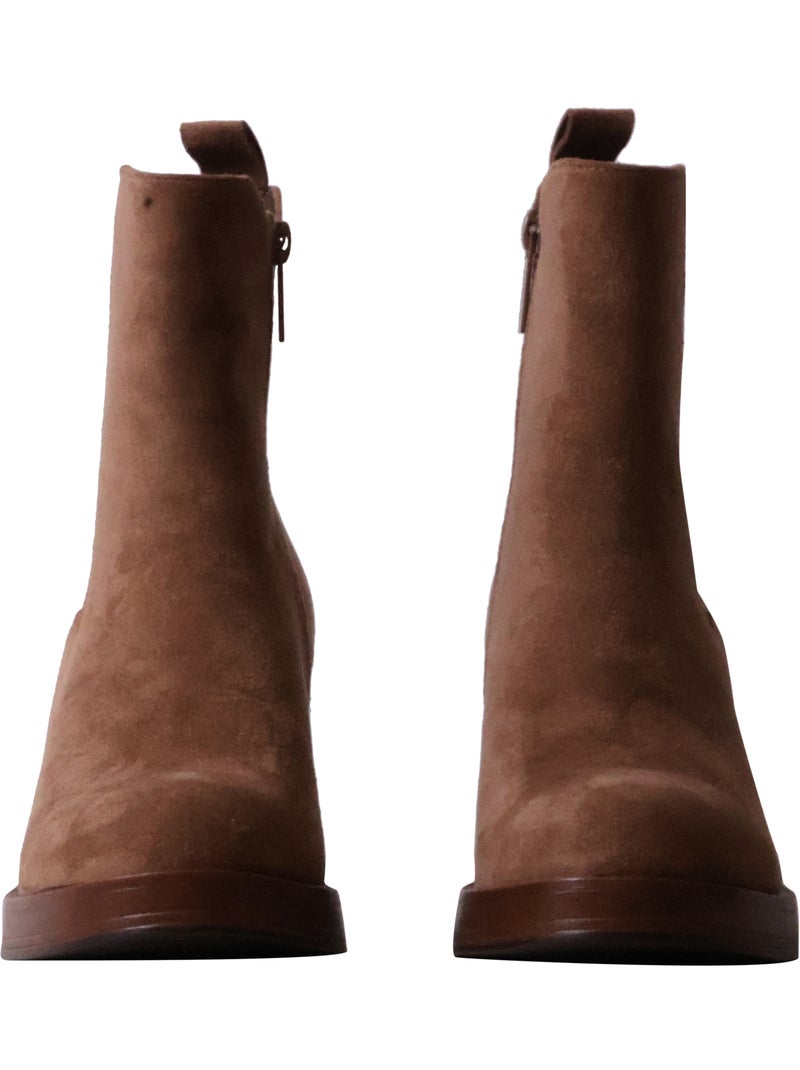 Bottines à talon findlay Taupe - Kiabi